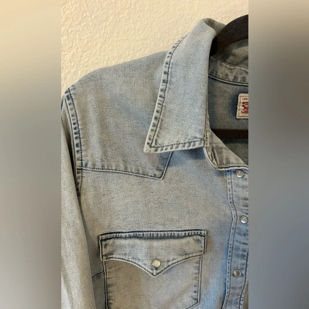 Levi's Ultimate Western Denim‎ Shirt SZ 1X (14-16) - Picture 6 of 14